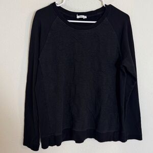 Vince textured front black crewneck pullover sweater